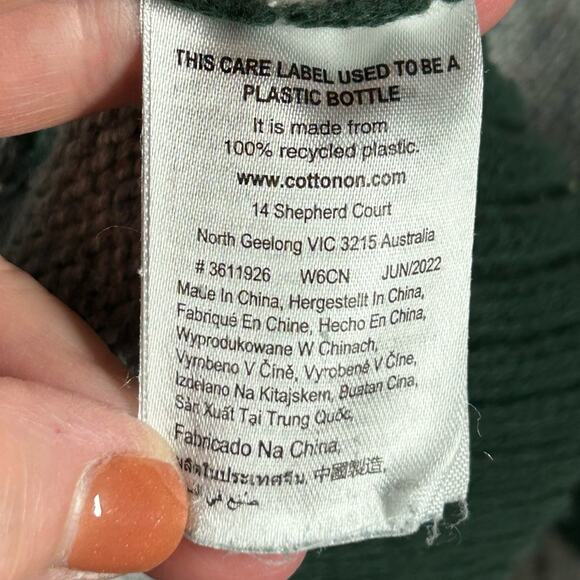 Cotton On‎ Box Fit Crew Knit Sweater Men's Size XL Recycled Sustainable Striped - Picture 5 of 5